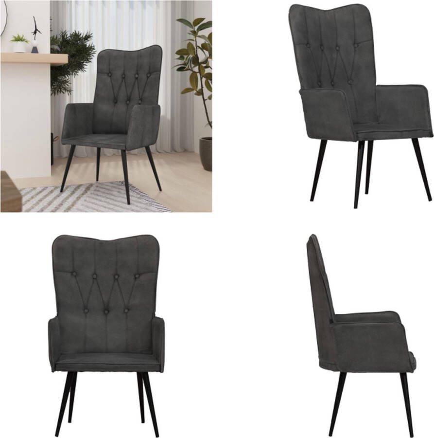 VidaXL Fauteuil canvas zwart Fauteuil Fauteuils Armstoel Zetel