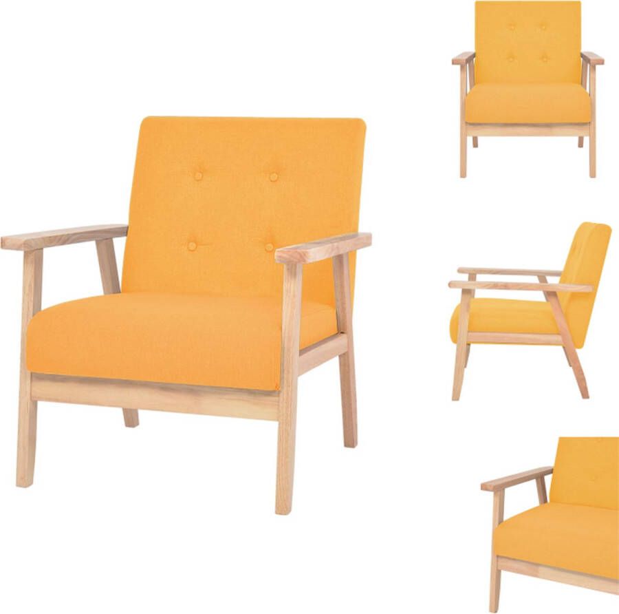VidaXL Fauteuil Comfort Polyester 64.5 x 67 x 73.5 cm Geel Fauteuil