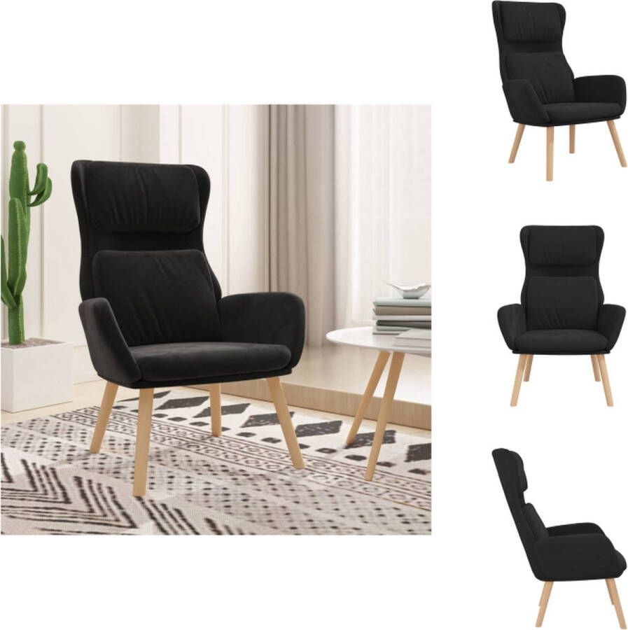 VidaXL Relaxstoel Relaxstoelen Fauteuil Relaxfauteuil Relaxstoel fluweel zwart