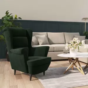 VidaXL Fauteuil donkergroen fluweel