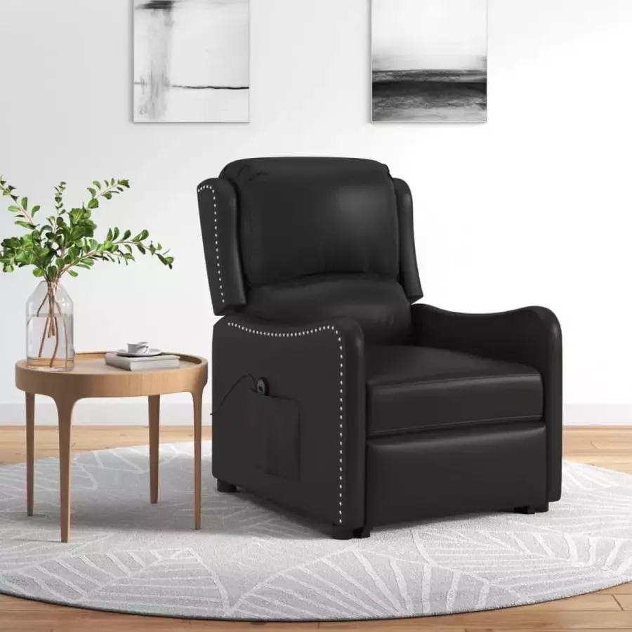 VidaXL Fauteuil elektrisch glanzend kunstleer zwart - Foto 2