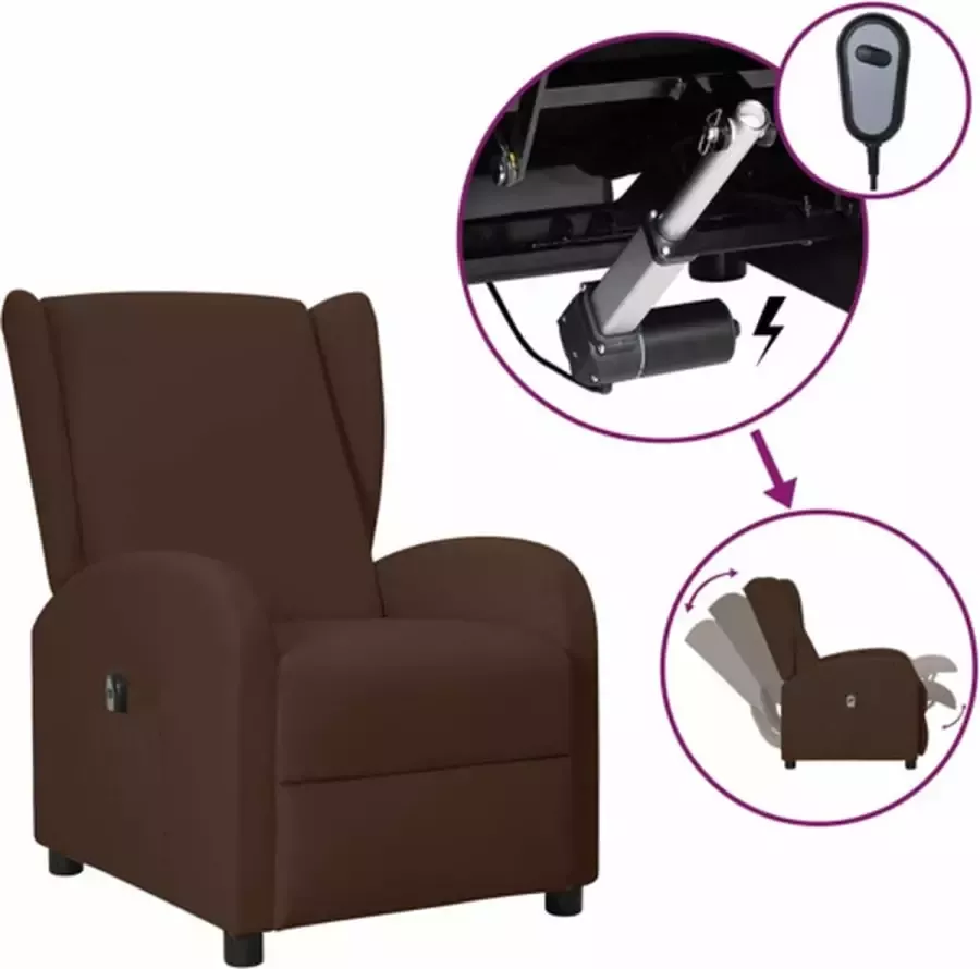 VidaXL Fauteuil elektrisch verstelbaar kunstleer bruin