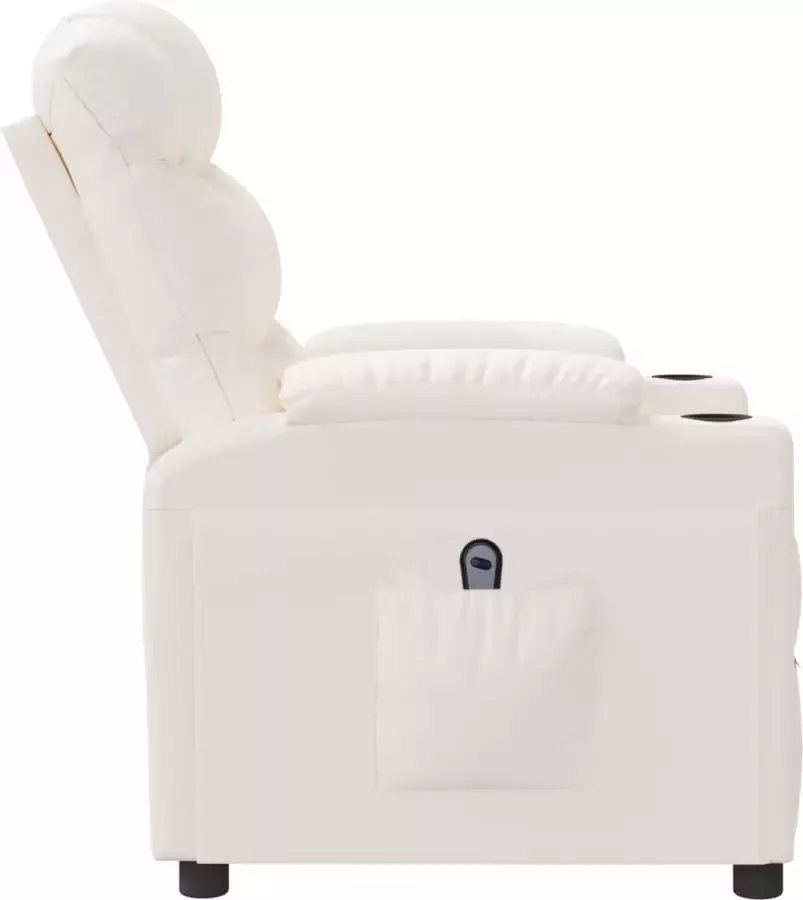 VidaXL Fauteuil elektrisch verstelbaar kunstleer crèmekleurig - Foto 3