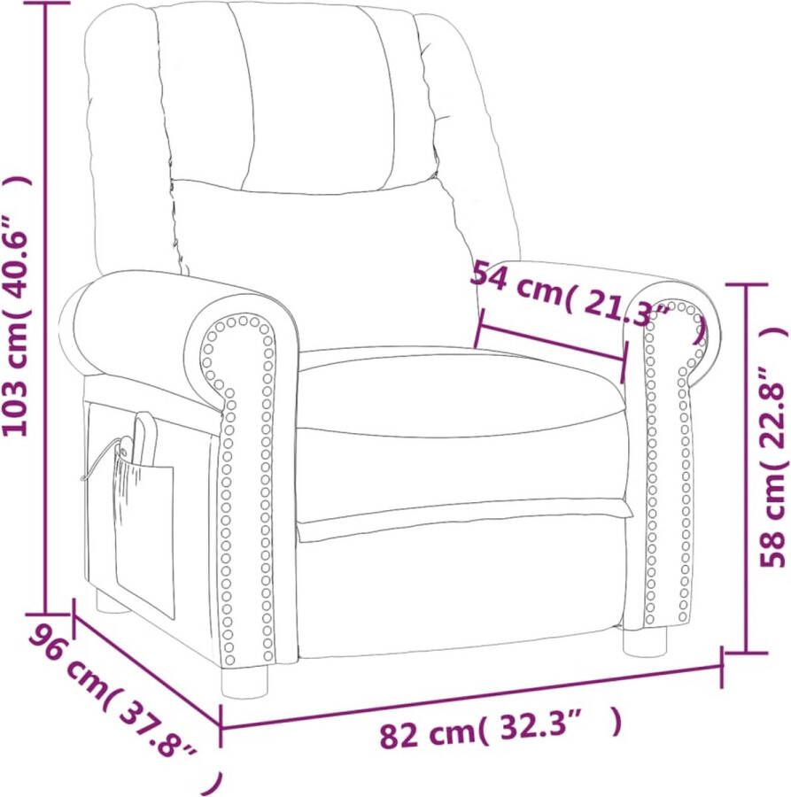 VidaXL Fauteuil elektrisch verstelbaar kunstleer glanzend bruin - Foto 3