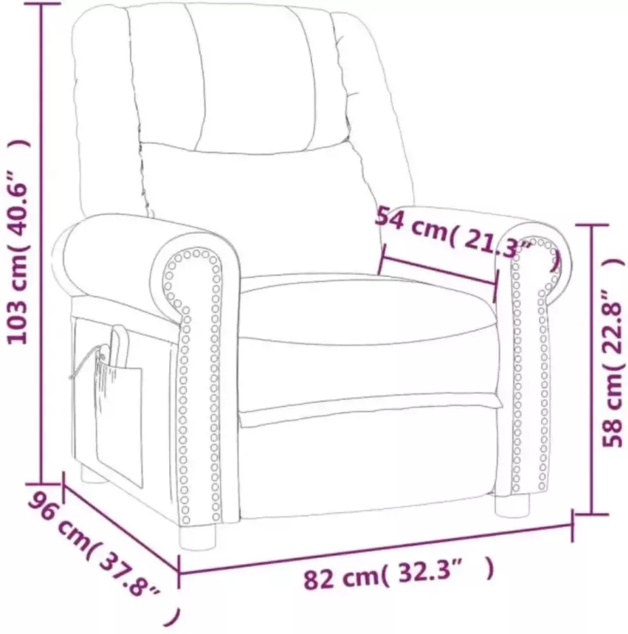 VidaXL Fauteuil elektrisch verstelbaar kunstleer glanzend zwart - Foto 3