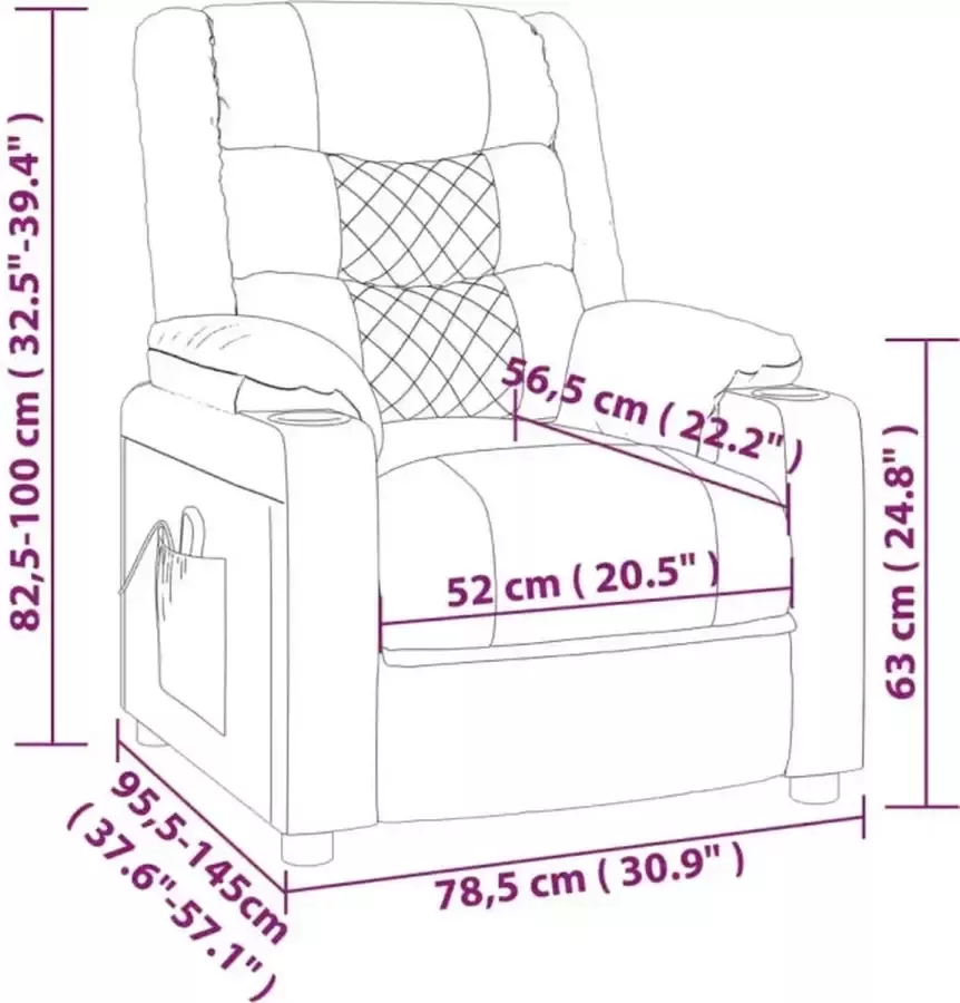 VidaXL Fauteuil elektrisch verstelbaar kunstleer zwart - Foto 3