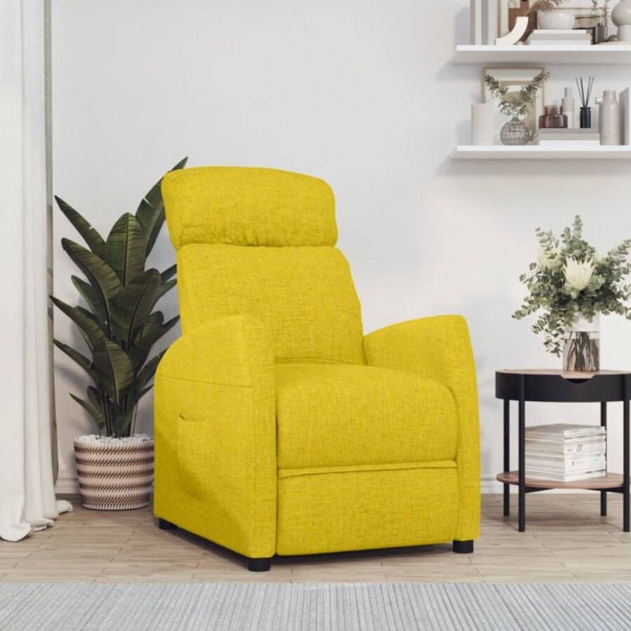 VIDAXL Fauteuil elektrisch verstelbaar stof lichtgeel - Foto 2