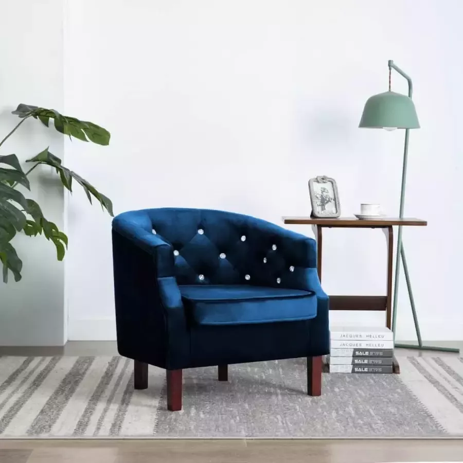 VIDAXL Fauteuil fluweel blauw - Foto 2