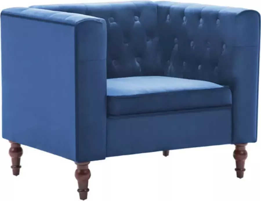 VIDAXL Fauteuil fluweel blauw - Foto 2