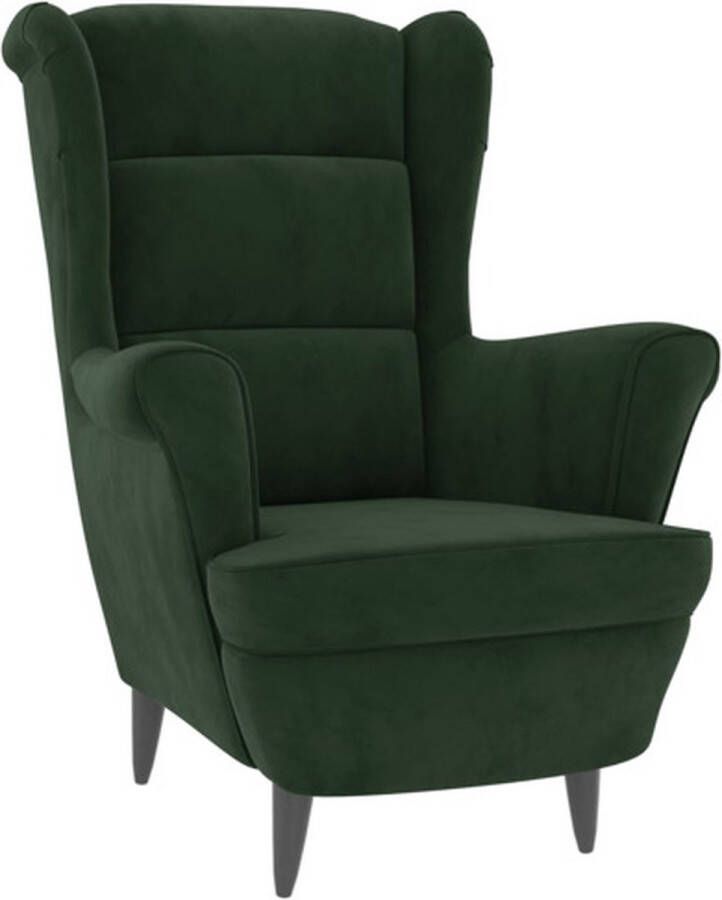 VidaXL Fauteuil Groen Fluweel 81 x 90 x 96.5 cm Stabiel Multiplex Frame Comfortabele Zitting 110 kg Draagvermogen Fauteuil - Foto 2