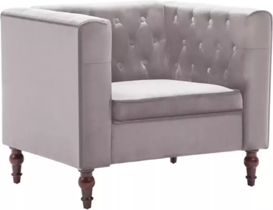 VidaXL Fauteuil fluweel grijs - Foto 2