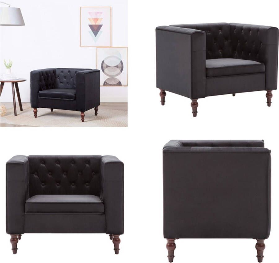 VidaXL Fauteuil fluweel zwart Fauteuil Fauteuils Leunstoel Leunstoelen - Foto 2