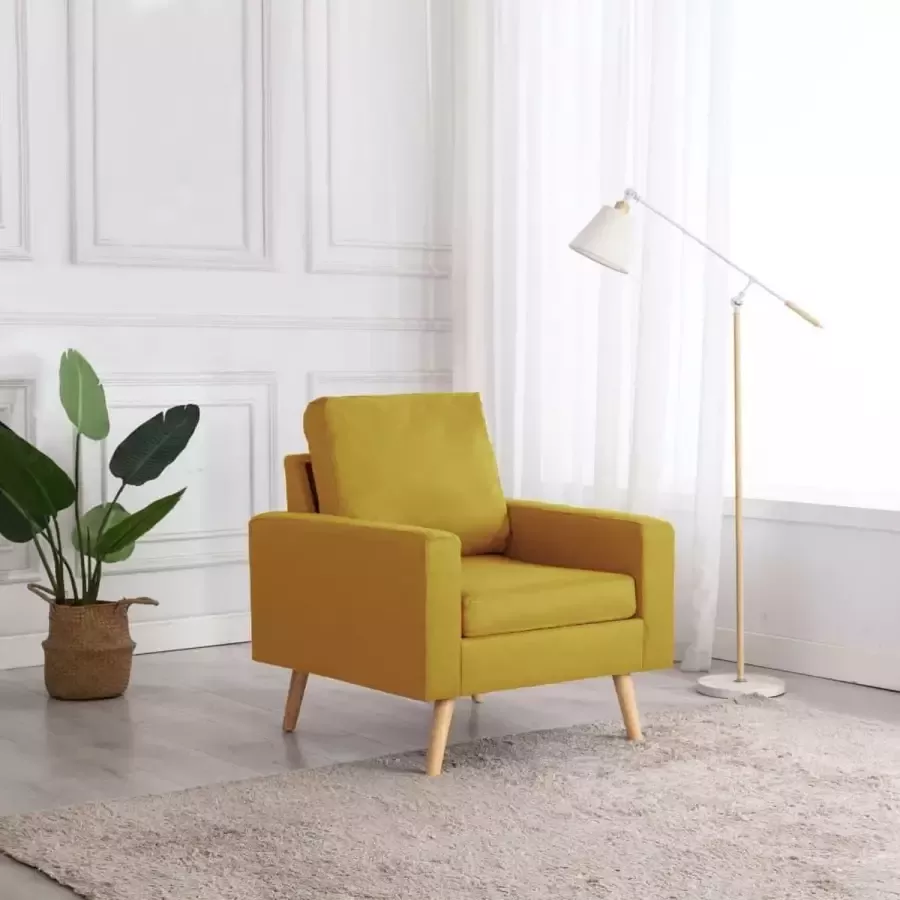 vidaXL Fauteuil gele stof 77x71x80 cm