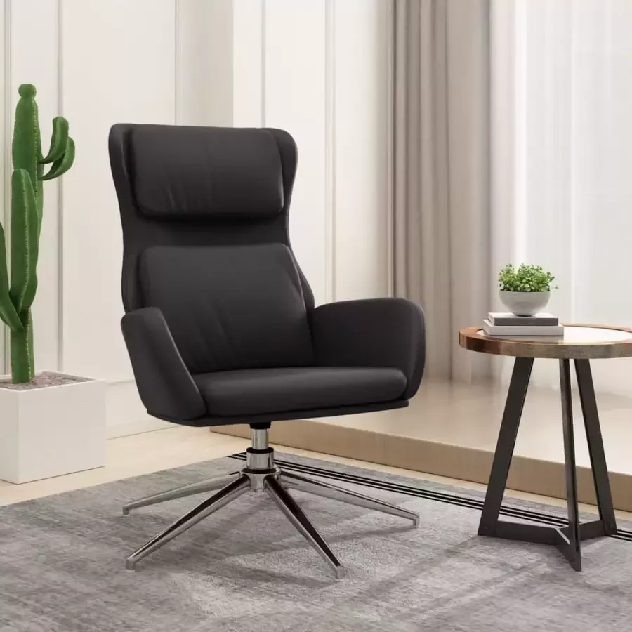 VidaXL Fauteuil glanzend zwart kunstleer