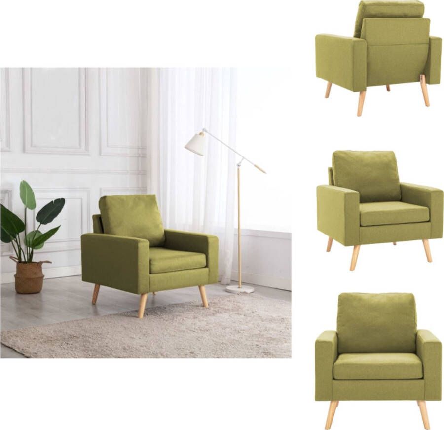 vidaXL Fauteuil Groen Stof 77 x 71 x 80 cm Comfortabel zitmeubel met zachte bekleding Fauteuil