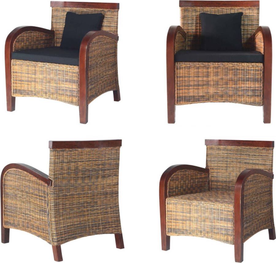 VidaXL Fauteuil handgeweven rattan Fauteuils Stoel Stoelen - Foto 2