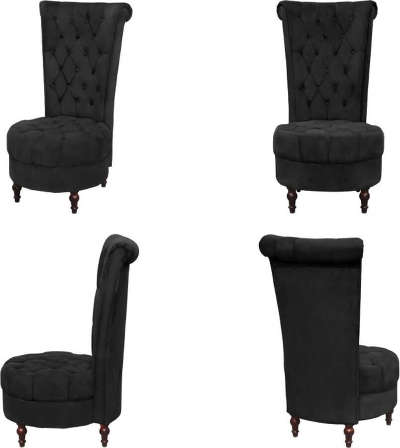 VidaXL Fauteuil hoge rugleuning stof zwart Bankstoel Bankstoelen Fauteuil Fauteuils