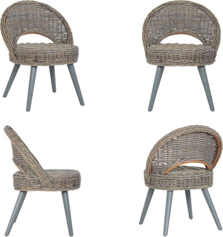 VidaXL Fauteuil kubu rattan grijs Fauteuil Fauteuils Stoel Stoelen