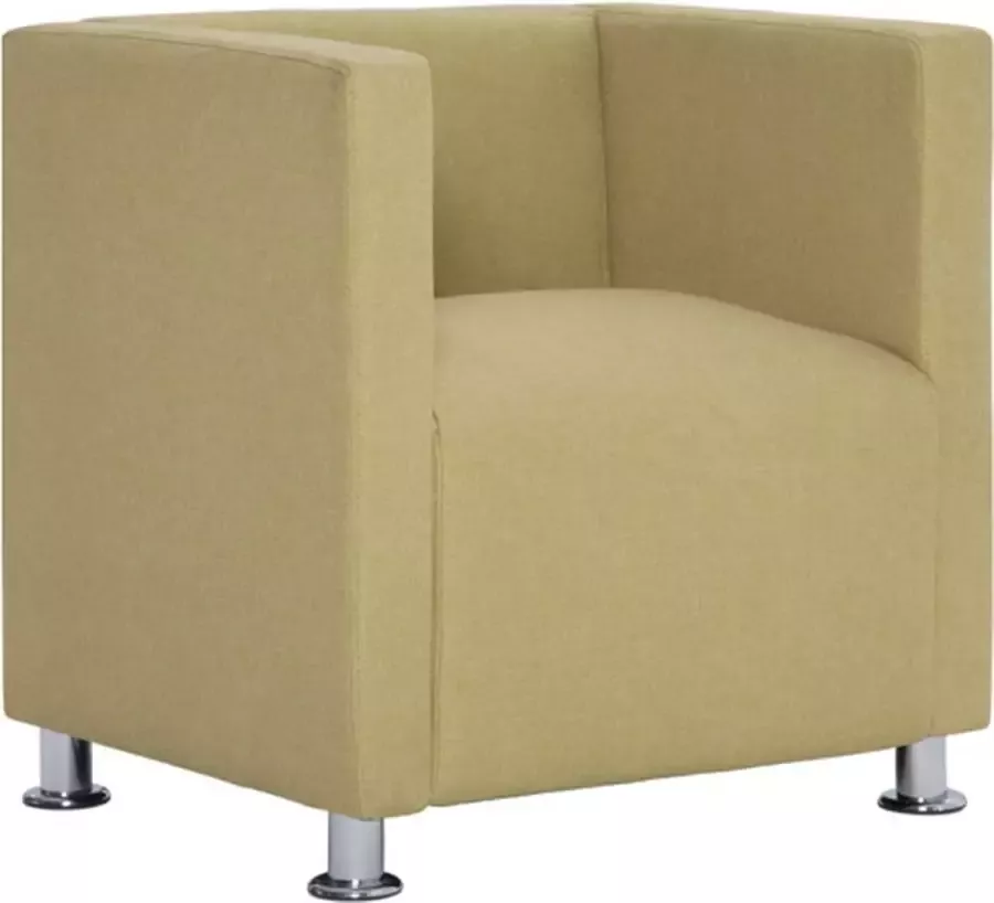 VIDAXL Fauteuil kubus stof groen - Foto 2