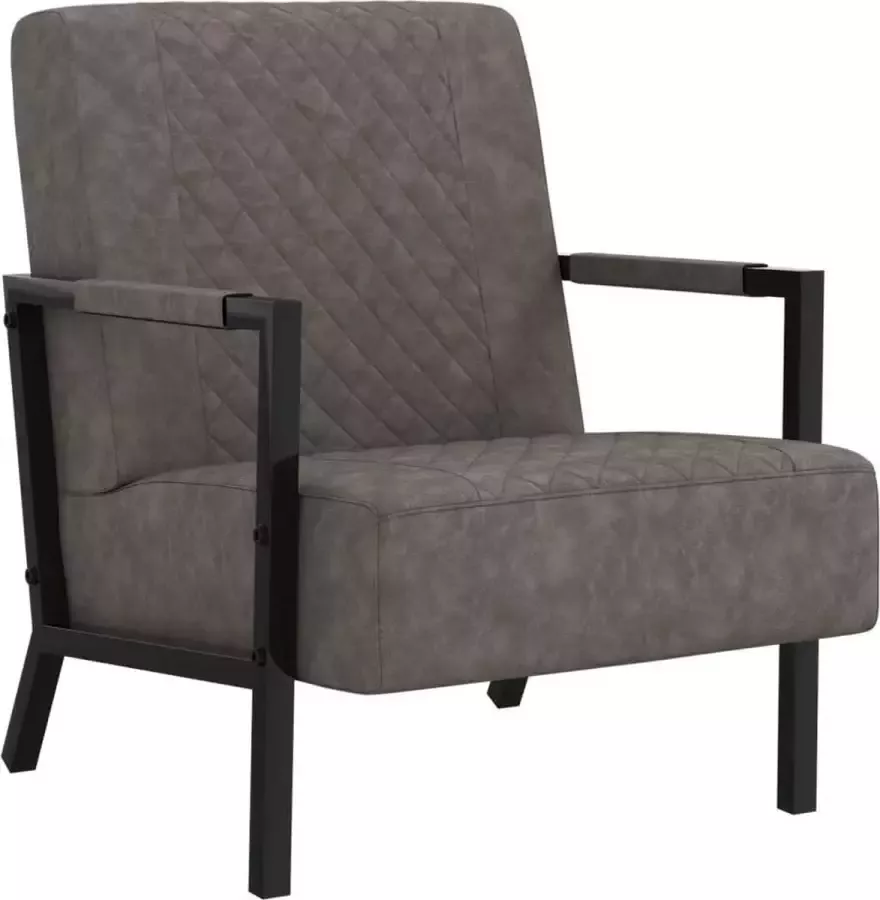 vidaXL Fauteuil kunstleer donkergrijs 66x84x84 cm