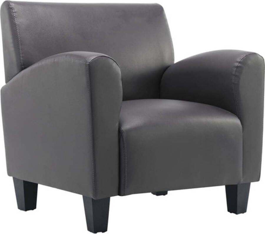 VidaXL Fauteuil kunstleer grijs Stoel Stoelen Relaxfauteuil Relaxfauteuils - Foto 2
