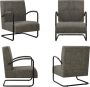 VidaXL Fauteuil kunstleer grijs Armstoel Armstoelen Stoel Stoelen - Thumbnail 2