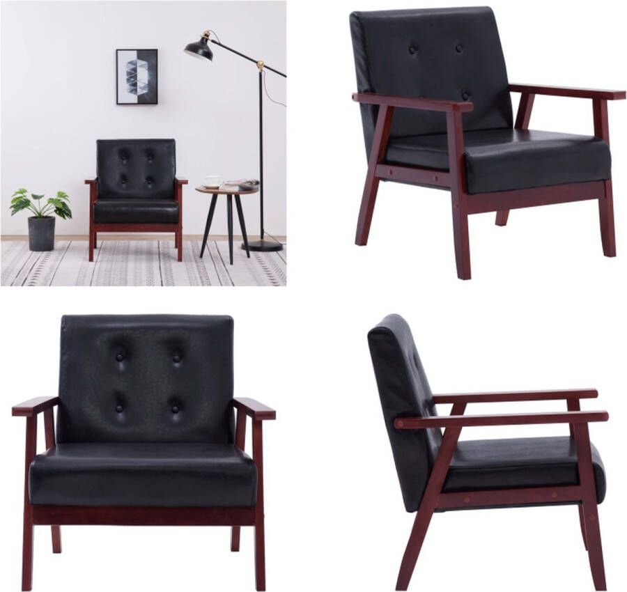 VidaXL Fauteuil kunstleer zwart Fauteuil Fauteuils Franse Fauteuil Franse Fauteuils