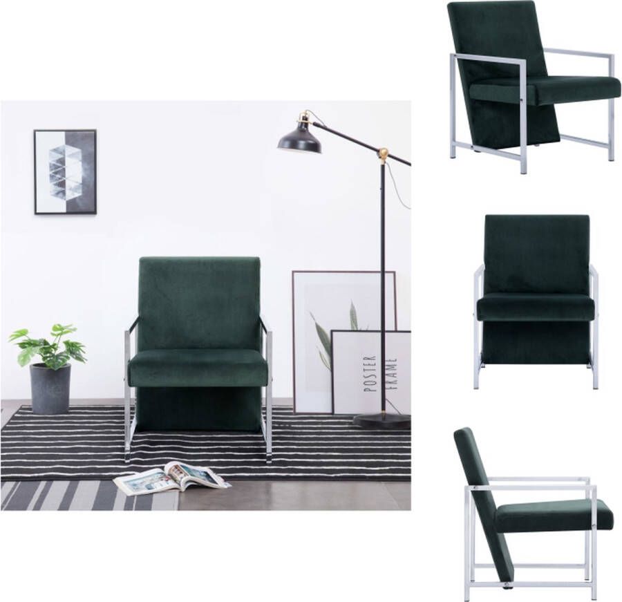 VidaXL Fauteuil Luxe Groen 53 x 69 x 73 cm Lounge-stand Fauteuil