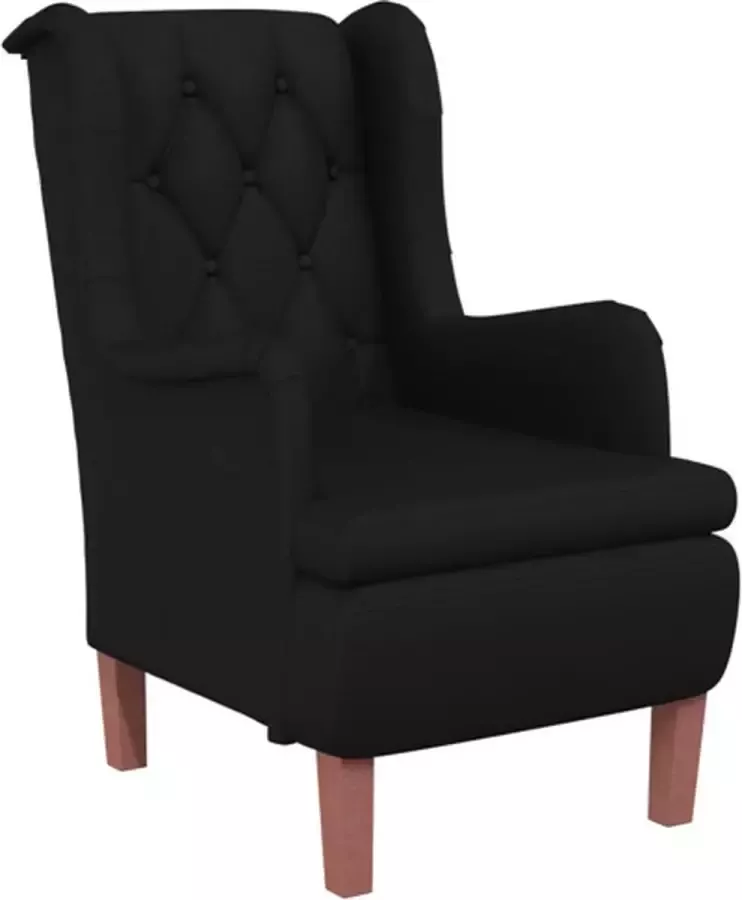 VIDAXL Fauteuil met massief rubberwood poten fluweel zwart - Foto 2