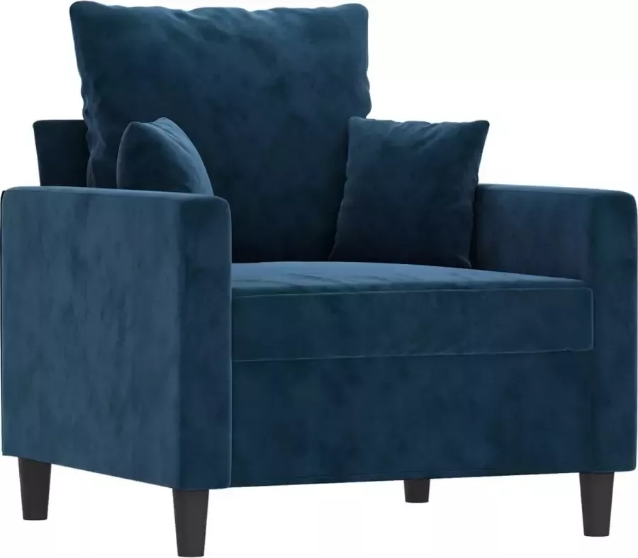 VIDAXL Fauteuil met voetenbank 60 cm fluweel blauw - Foto 2