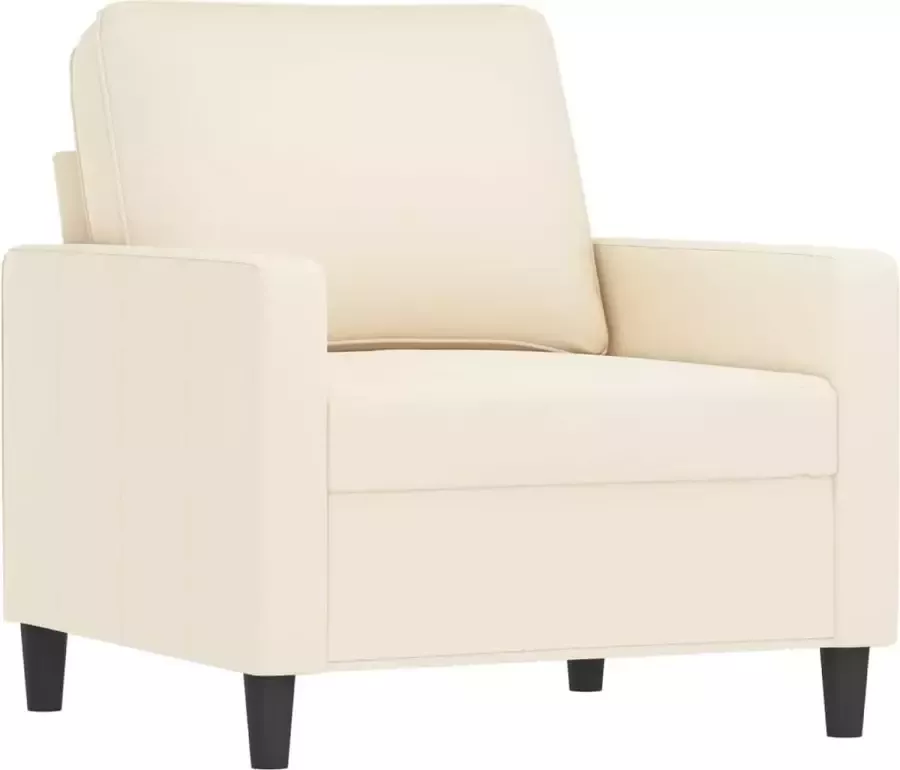 VIDAXL Fauteuil met voetenbank 60 cm fluweel crèmekleurig - Foto 2