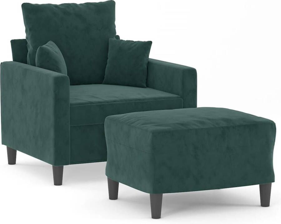 VidaXL -Fauteuil-met-voetenbank-60-cm-fluweel-donkergroen - Foto 3