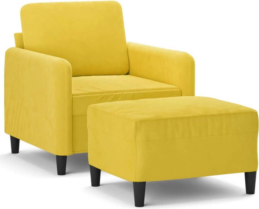 VidaXL -Fauteuil-met-voetenbank-60-cm-fluweel-geel - Foto 2
