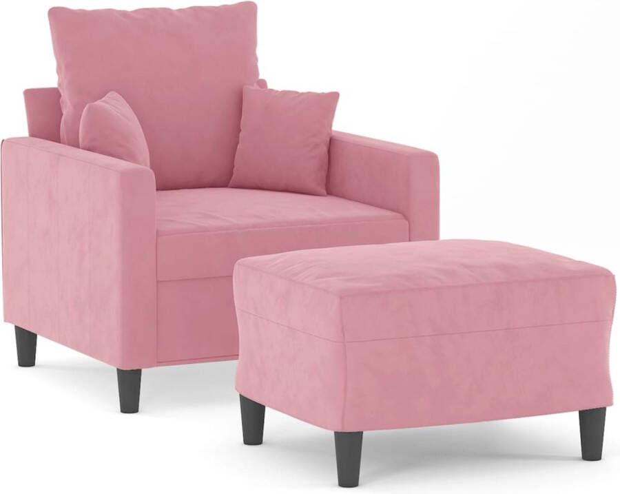 VidaXL -Fauteuil-met-voetenbank-60-cm-fluweel-roze - Foto 3
