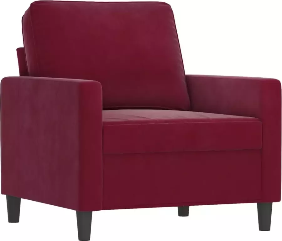 VIDAXL Fauteuil met voetenbank 60 cm fluweel wijnrood - Foto 2