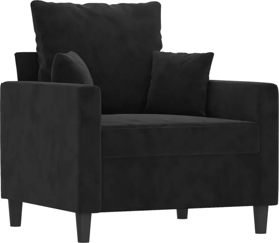 VIDAXL Fauteuil met voetenbank 60 cm fluweel zwart - Foto 2