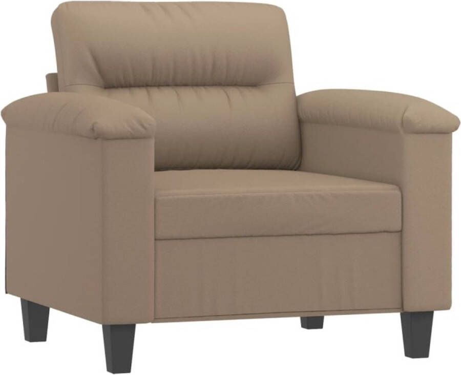 VidaXL -Fauteuil-met-voetenbank-60-cm-kunstleer-cappuccinokleurig