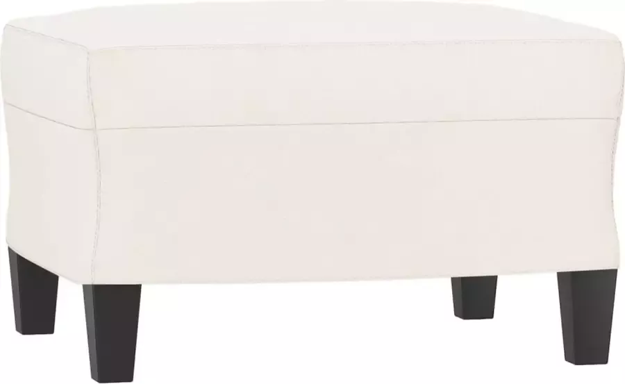 VidaXL Fauteuil met voetenbank 60 cm kunstleer crèmekleurig - Foto 2