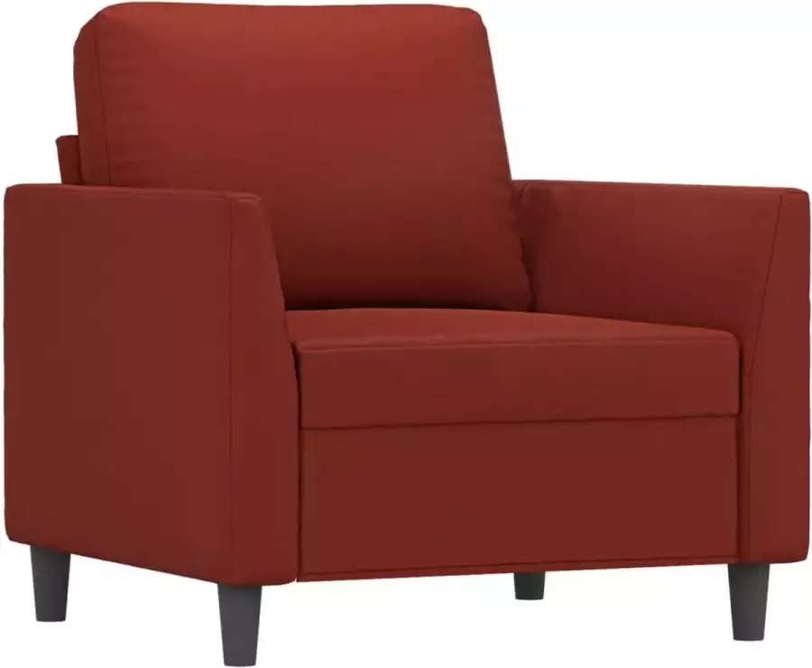 VidaXL Fauteuil met voetenbank 60 cm kunstleer wijnrood - Foto 2