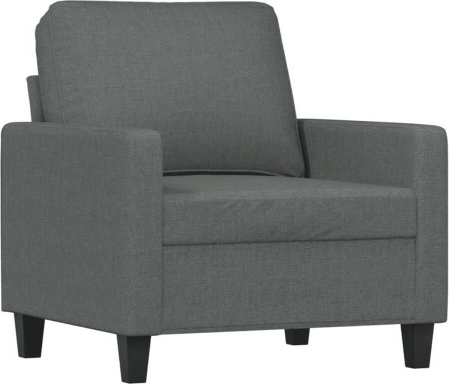 VidaXL Fauteuil met Voetenbank Stof Donkergrijs Fauteuil Lounge Stoel Relaxstoel Grijs Fauteuil Donkere Fauteuils - Foto 4