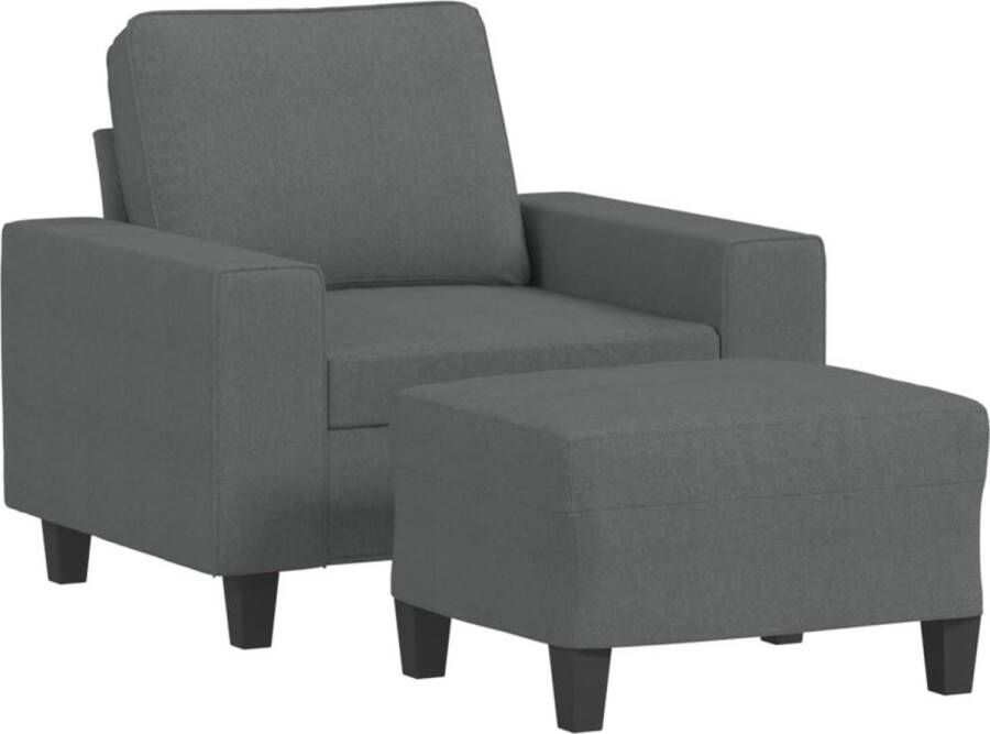 VidaXL -Fauteuil-met-voetenbank-60-cm-stof-donkergrijs - Foto 2