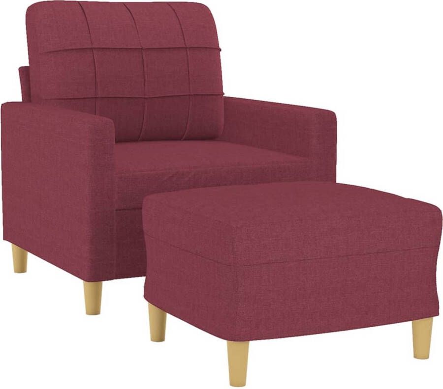 VidaXL -Fauteuil-met-voetenbank-60-cm-stof-wijnrood - Foto 5