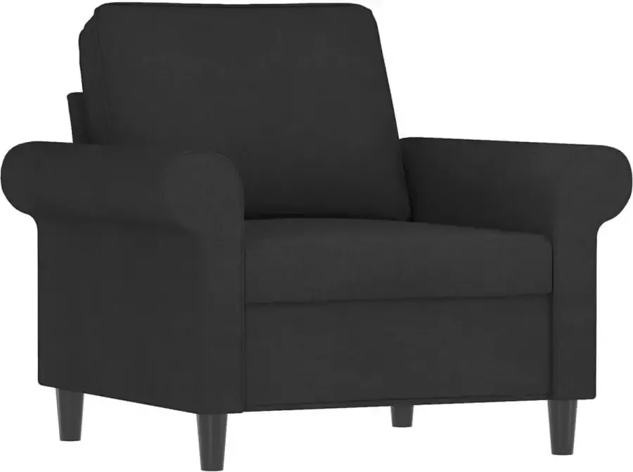 VIDAXL Fauteuil met voetenbank 60 cm stof zwart - Foto 2