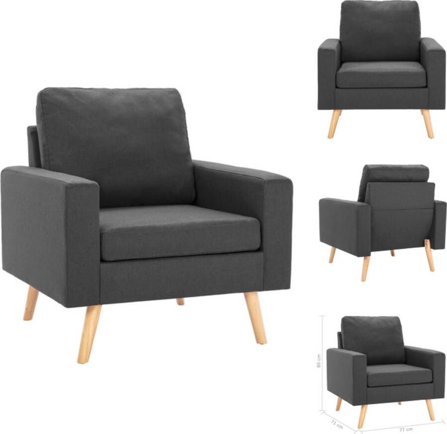 VidaXL Fauteuil niet gespecificeerd Stoelen Afmeting- 77 x 71 x 80 cm Kleur- donkergrijs Fauteuil - Foto 3