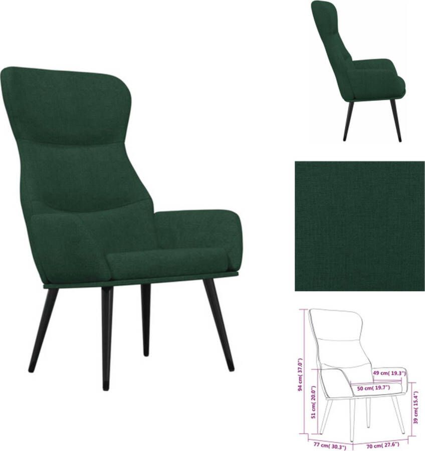 VidaXL Relaxstoel Relaxstoelen Fauteuil Relaxfauteuil Relaxstoel fluweel donkergoen - Foto 3