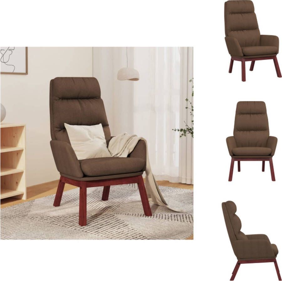 VidaXL Fauteuil Relaxstoel Bruin 70 x 77 x 98 cm Dik gevoerd Stof Fauteuil