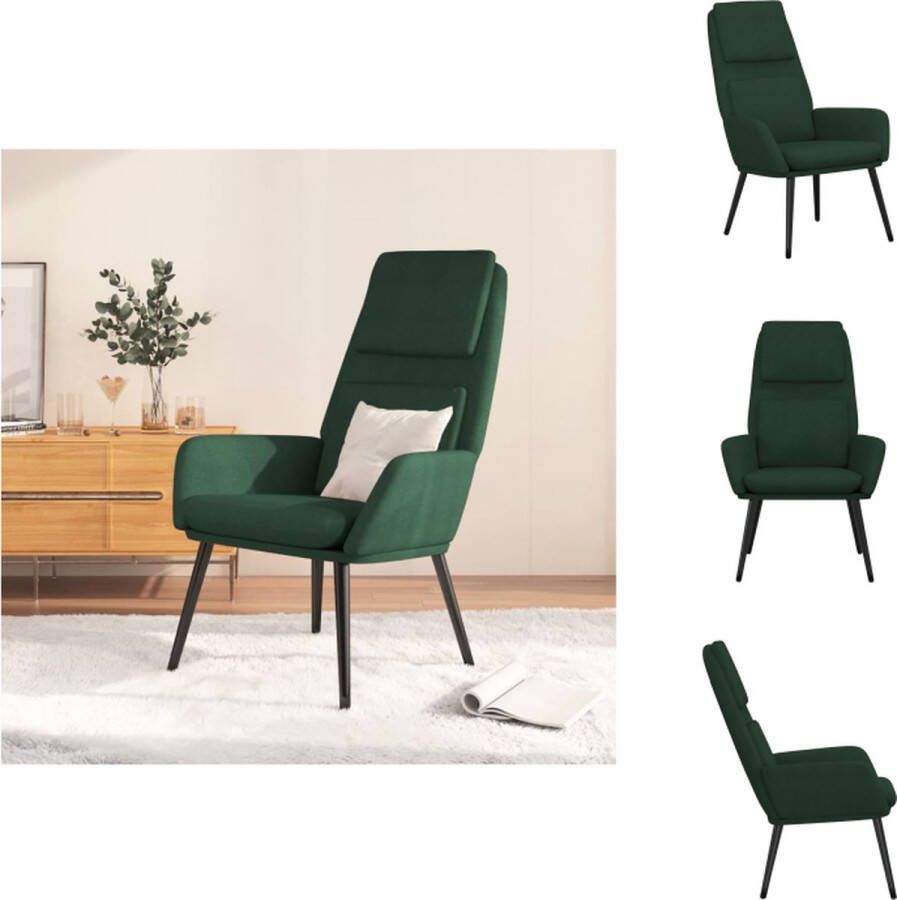 VidaXL Relaxstoel Stof Donkergroen Comfortabel Relaxstoel Lounge Stoel Tuinstoel Buitenstoel Loungestoel Comfortabel Zitten Groene Stoffen Meubels Donkere Fauteuils Design Stoel - Foto 2