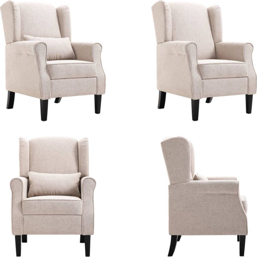 VidaXL Fauteuil stof beige Relaxfauteuil Relaxfauteuils Fauteuil Fauteuils