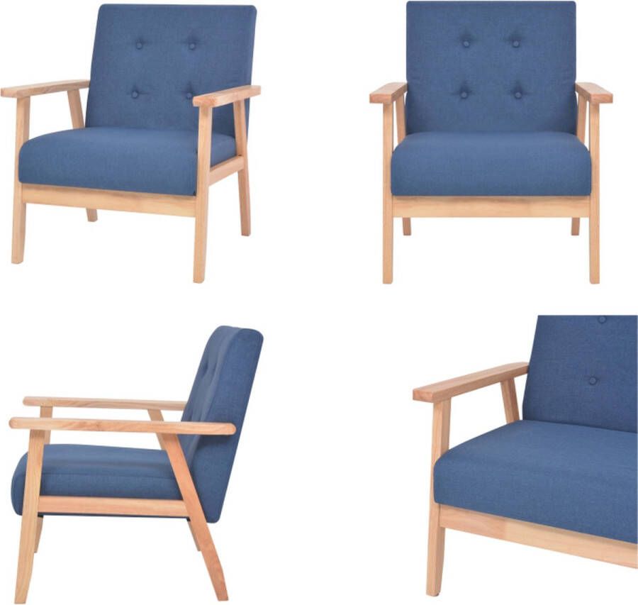 VidaXL Fauteuil stof blauw Fauteuil Fauteuils Armstoel Armstoelen