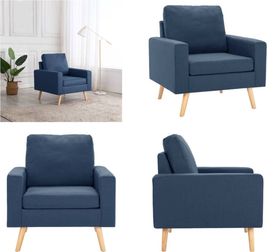 VidaXL Fauteuil stof blauw Fauteuil Fauteuils Stoffen Stoel Stoffen Stoelen